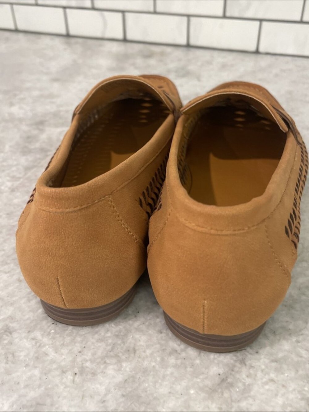 Frye & Co Florys Loafers Womens Size 10 Shoes Brown Cognac Leather Braided - Picture 4 of 9